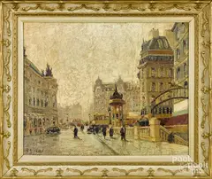 Parisian street scene by Marcel Brisson, oil on canvas, offered Mar 2016