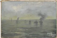 seascape by Victor Shearer, oil on canvas, offered Mar 2016