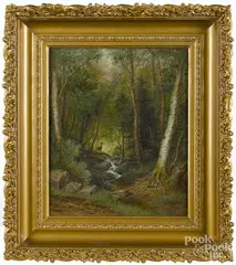 landscape by Julius Augustus Beck, oil on canvas, sold Mar 2016