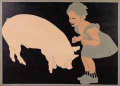 Floating Pig by John Wesley, Acrylic on Canvas, sold Feb 2026