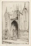 Huguenot Church by Elizabeth Oâ€™Neill Verner, Etching, sold Oct 2025
