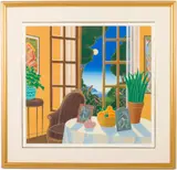 Interior Scene by Thomas McKnight, Serigraph, sold Jun 2025