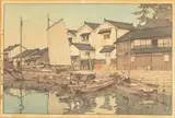 Kura in Tomonowa by Hiroshi Yoshida, Woodblock, sold Jun 2023