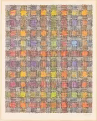 Checkered Abstract by Mario Yrisarry, 1972, Colored Pencil on Paper, sold Feb 2026