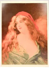 A Woman in Red Headscarf by Angelo Asti, Lithograph, sold May 2026