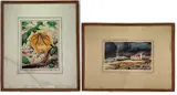 Salamander by Eleanor Beatrice Acker, Color woodblock, sold Aug 2023