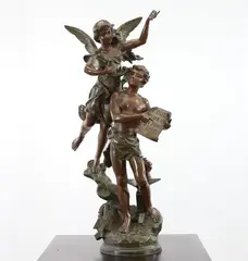 Coronation of the Arts by Henryk Kossowski, Cast bronze figural statue, sold Apr 2024