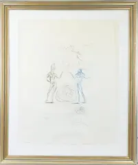 Tristan et Iseult - The Lovers Condemned by Salvador Dalí, Colored etching on paper, sold Jun 2024