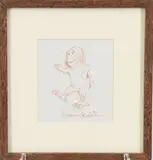 KW by Maurice Sendak, Pen and ink drawing of Where the Wild Things Are monster "KW", sold Jun 2023