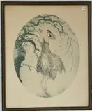 Bengalies by Louis Icart, Color etching, sold Apr 2021