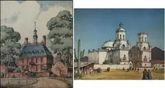 The Governor's Palace by Leon Pescheret, Color etchings (2), sold May 2022