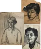 Untitled by Nora Hauser, Crayon/graphite on paper (3), sold Jul 2023