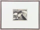 Canal Boats - Dordrecht by Harry Leith-Ross, Conte crayon on paper, sold Sep 2023