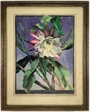 Night Blooming Cereus by Eleanor Beatrice Acker, Color Woodblock, sold Sep 2023