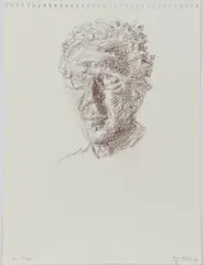 Self Portrait by Avigdor Arikha, Color pencil on paper, sold Nov 2023