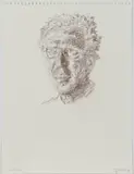 Self Portrait by Avigdor Arikha, Color pencil on paper, sold Nov 2023