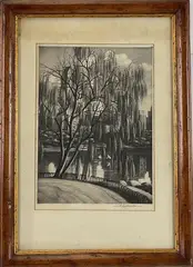 Reflections by Samuel Margolies, Mezzotint, sold Nov 2024