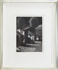 Backyards, Evening by Robert Kipniss, Mezzotint, sold Feb 2026