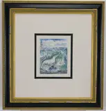 Le Singe et Le Dauphin. by Hermine David, Color lithograph, sold Aug 2026