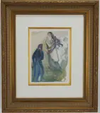 Paradise 28: Saint Peter and Dante. by Salvador Dalí, Color woodcut engraving, sold Aug 2026