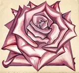 Pink Rose by Lowell Nesbitt, 1983, oil on canvas (unstretched), sold Dec 2022