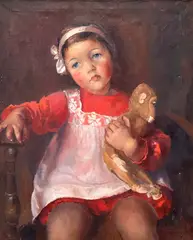 Dutch Girl, Heemstede by Clara Klinghoffer, 1937, oil on canvas, sold Jan 2023