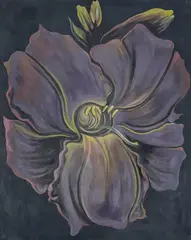 Nocturnal Lily by Lowell Nesbitt, 1981, oil on canvas (unstretched), sold Jan 2023