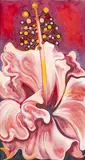 Hibiscus by Lowell Nesbitt, 1984, oil on canvas (unstretched), sold Jan 2023