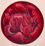 Red Parrot Tulip by Lowell Nesbitt, 1982, oil on canvas (unstretched), sold Jan 2023