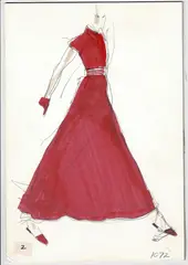 10 Joe Eula Illustrations for Geoffrey Beene by Joe Eula, mixed media (ink, pencil, colored pencil) on illustration card stock, sold Feb 2023