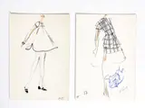 10 Joe Eula Illustrations for Geoffrey Beene by Joe Eula, mixed media (ink, pencil, colored pencil) on illustration card stock, sold Feb 2023