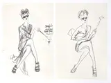 7 Joe Eula Drawings for Geoffrey Beene by Joe Eula, 1995, mixed media, sold Feb 2023