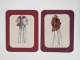 49 Carmelo Pomodoro Illustrations for Geoffrey Beene / Takashimaya licensing by Carmelo Pomodoro, 1978, mixed media (pen and colored pencil) on paper, sold Feb 2023