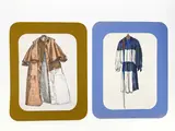 41 Carmelo Pomodoro Illustrations for Geoffrey Beene / Takashimaya licensing by Carmelo Pomodoro, 1978, mixed media (pen and color pencil) on paper, sold Feb 2023
