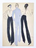 Joe Eula Illustration for Geoffrey Beene by Joe Eula, mixed media (ink and pastel) on paper, sold Feb 2023