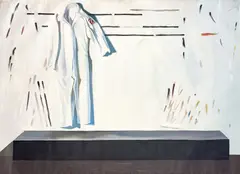 White Work Clothes I (Facing Left) by Lowell Nesbitt, 1974, oil on canvas (unstretched), sold Feb 2023
