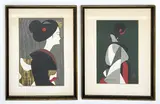 Miako No. 4 / Awaji Doll (2 Works) by Kiyoshi Saitō, woodcut in colors, sold Feb 2023