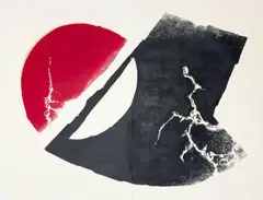 Day and Night #34 by Chen Ting-Shih, c. 1980, woodcut, sold Feb 2023