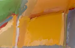Untitled (Orange and Green Composition) by James Byrd, 1980, gouache on museum board, sold Feb 2023