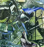 Selvatico II by Juan Carlos Lasser, oil on canvas (unstretched), sold Feb 2023