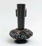 Tribal Beat by Hap Sakwa, 1989, mixed media (wood, glass, ceramic, metal, found objects), sold Feb 2023