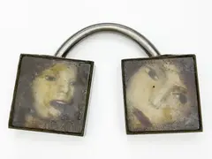 Untitled (Isabel Image) by Janusz Walentynowicz, 1997, cast glass, oil paint, welded steel, sold Feb 2023
