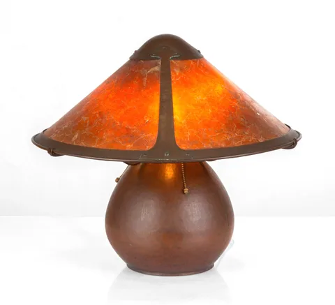 Hammered Copper and Mica Table Lamp by Dirk Van Erp, sold Sep 2026