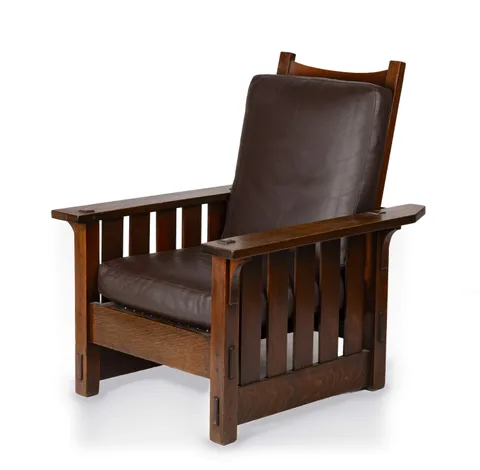 An Early Flat-Arm Morris Chair, Model No. 2342 by Gustav Stickley, sold Sep 2026
