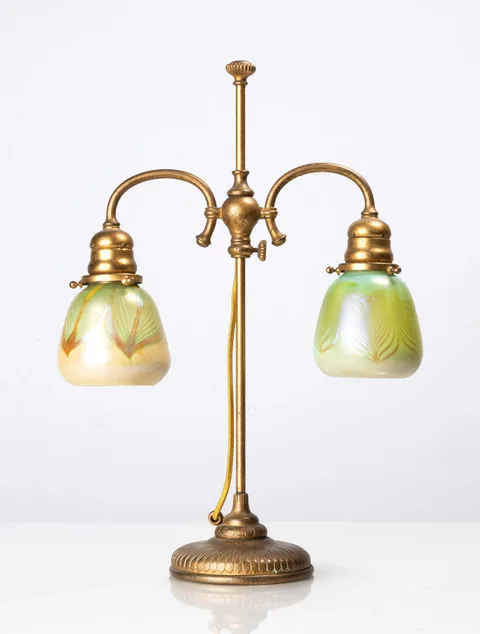 Adjustable Table Lamp with Favrile Shades by Tiffany Studios, sold Sep 2026