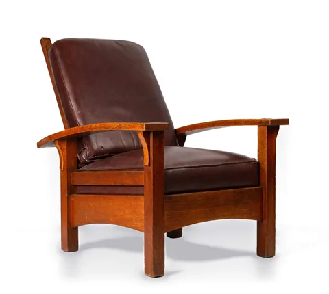 A Bow-Arm Morris Chair, Model No. 336/2340 by Gustav Stickley, sold Sep 2026