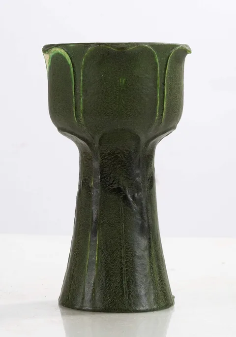 Tooled-Leaf Chalice-Form Vase by Grueby, sold Sep 2026