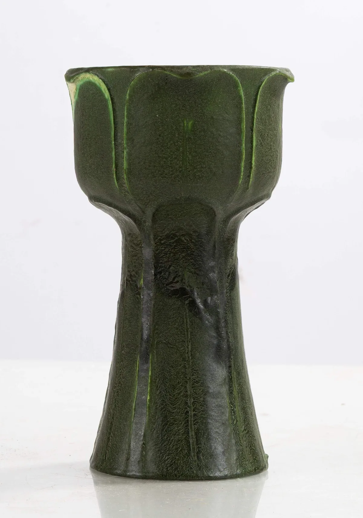 Tooled-Leaf Chalice-Form Vase by Grueby, sold Sep 2026