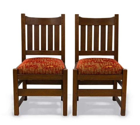 A Pair of Slat-Back Side Chairs, Model No. 800 by L. & J.G. Stickley, sold Sep 2026