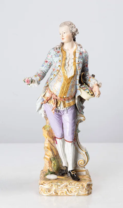 Court Figure by Meissen, Hand-painted and gilt porcelain, sold Sep 2026